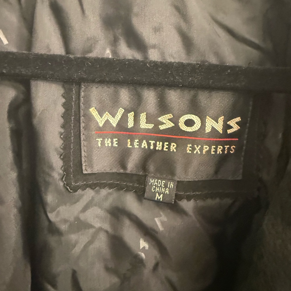 VINTAGE Wilsons Suede Black Fringe Jacket - Picture 2 of 6